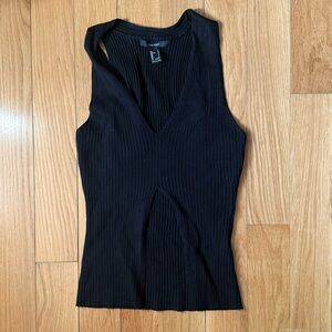 Black Ribbed Cut Out Tank